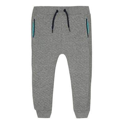 Boys' grey quilted jogging bottoms